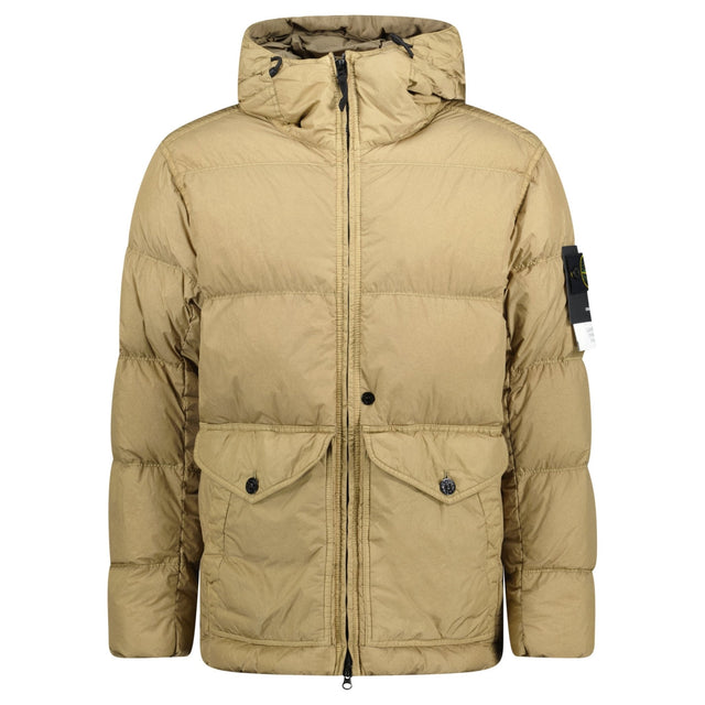 Stone Island Garment Dyed Crinkle Reps NY Down Jacket Biscuit