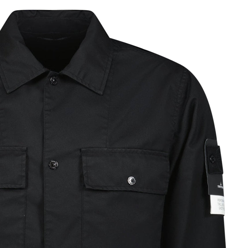 Stone Island Ghost Compass Twill Wool - TC Overshirt Black - Boinclo - Outlet Sale Under Retail