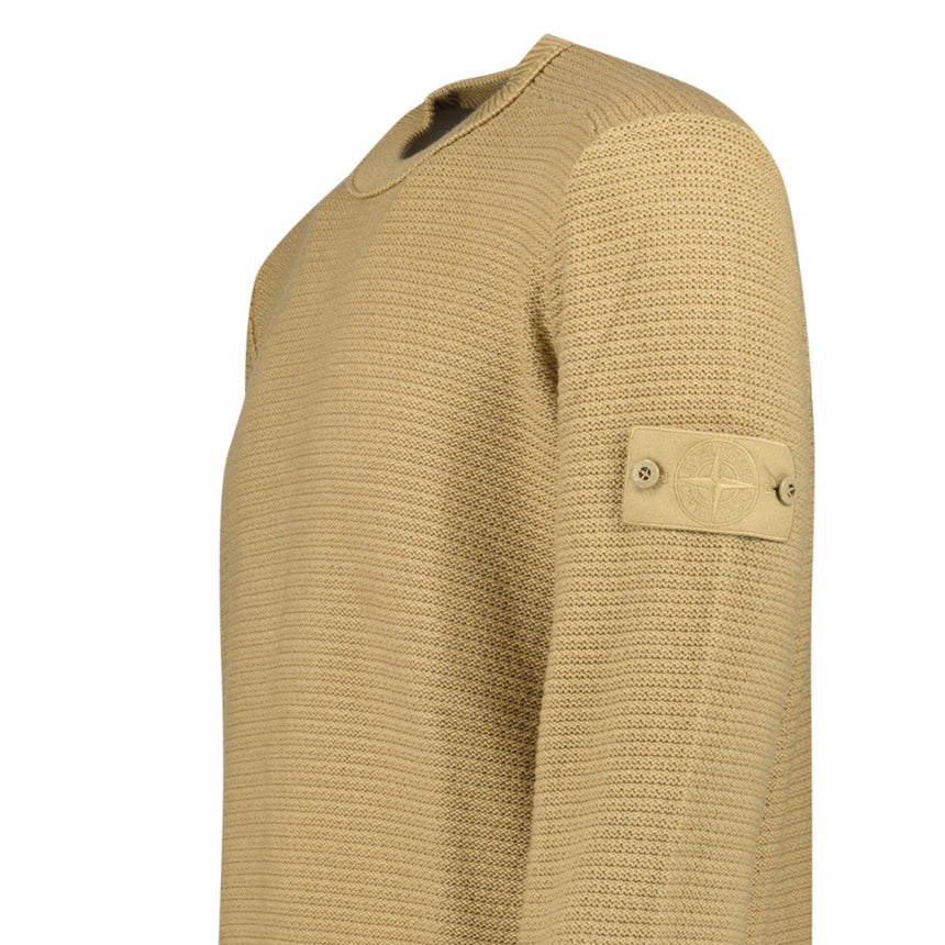 Stone Island Ghost Cotton Cashmere Crewneck Jumper in Dark Beige - Boinclo - Outlet Sale Under Retail