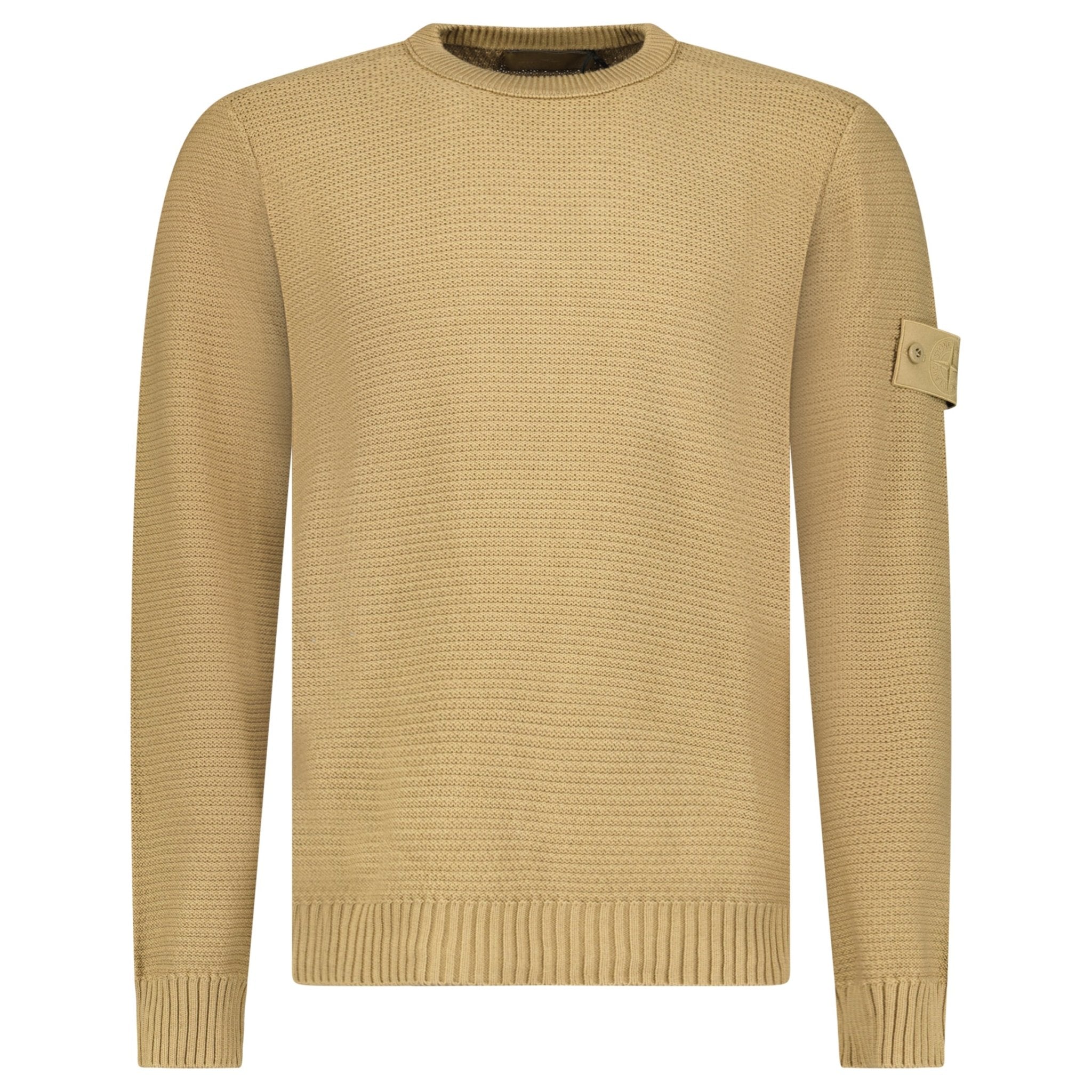 Color variation of Stone Island Ghost Cotton Cashmere Crewneck Jumper in Dark Beige