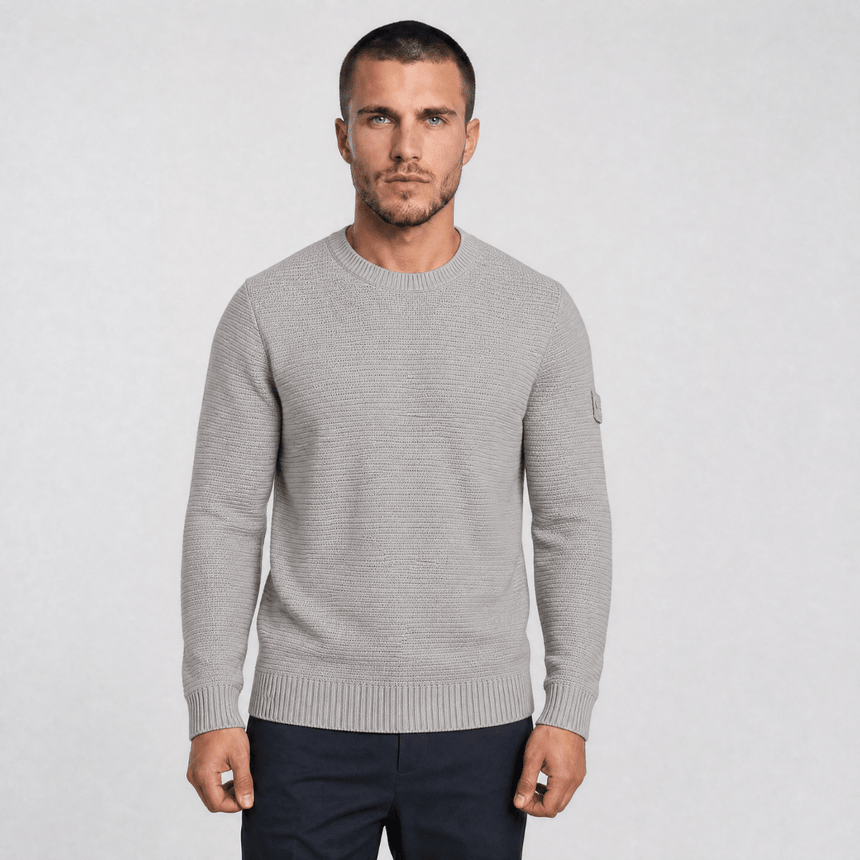 Stone Island Ghost Cotton Cashmere Crewneck Jumper in Dust Grey - Boinclo - Outlet Sale Under Retail