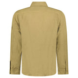 Stone Island Ghost Cotton Linen Canvas Overshirt in Dark Beige - Boinclo - Outlet Sale Under Retail