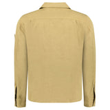 Stone Island Ghost Cotton Linen Canvas Overshirt in Dark Beige - Boinclo - Outlet Sale Under Retail