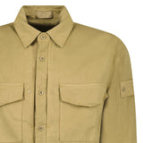 Stone Island Ghost Cotton Linen Canvas Overshirt in Dark Beige - Boinclo - Outlet Sale Under Retail