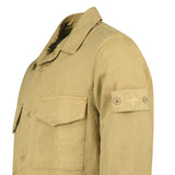 Stone Island Ghost Cotton Linen Canvas Overshirt in Dark Beige - Boinclo - Outlet Sale Under Retail