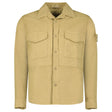 Stone Island Ghost Cotton Linen Canvas Overshirt in Dark Beige - Boinclo - Outlet Sale Under Retail