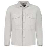 Stone Island Ghost Cotton Linen Canvas Overshirt in Dust Grey - Boinclo - Outlet Sale Under Retail