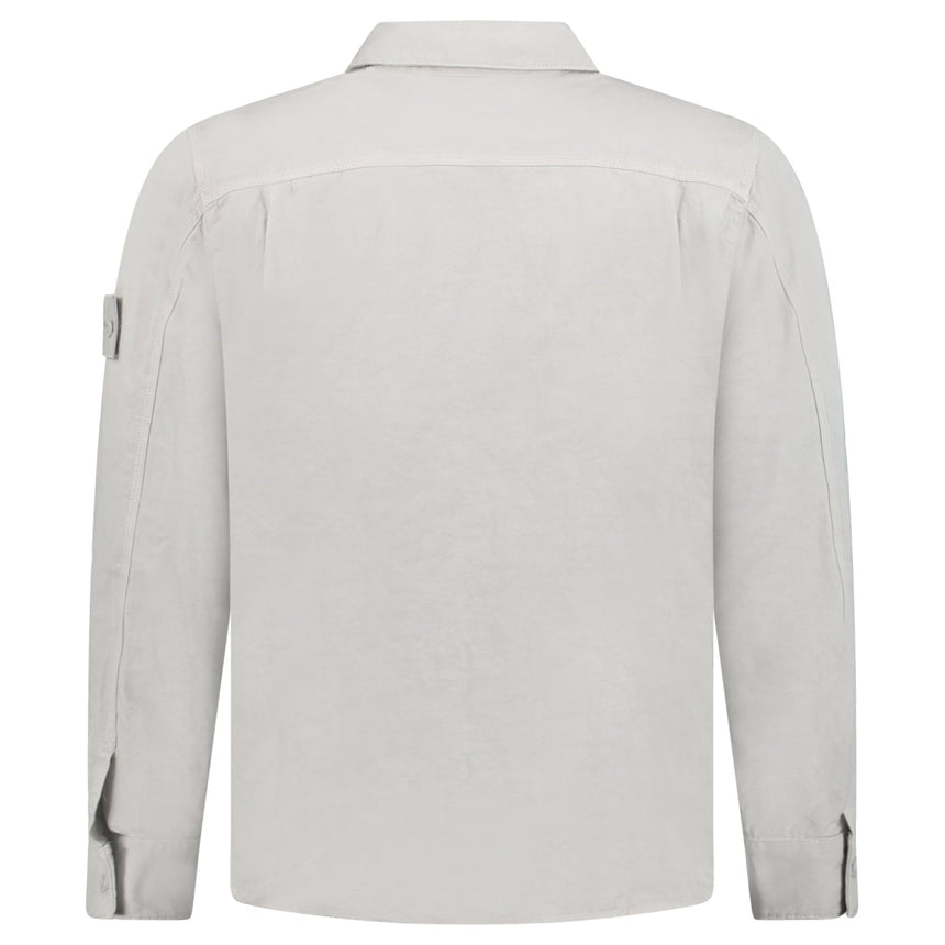 Stone Island Ghost Cotton Linen Canvas Overshirt in Dust Grey - Boinclo - Outlet Sale Under Retail