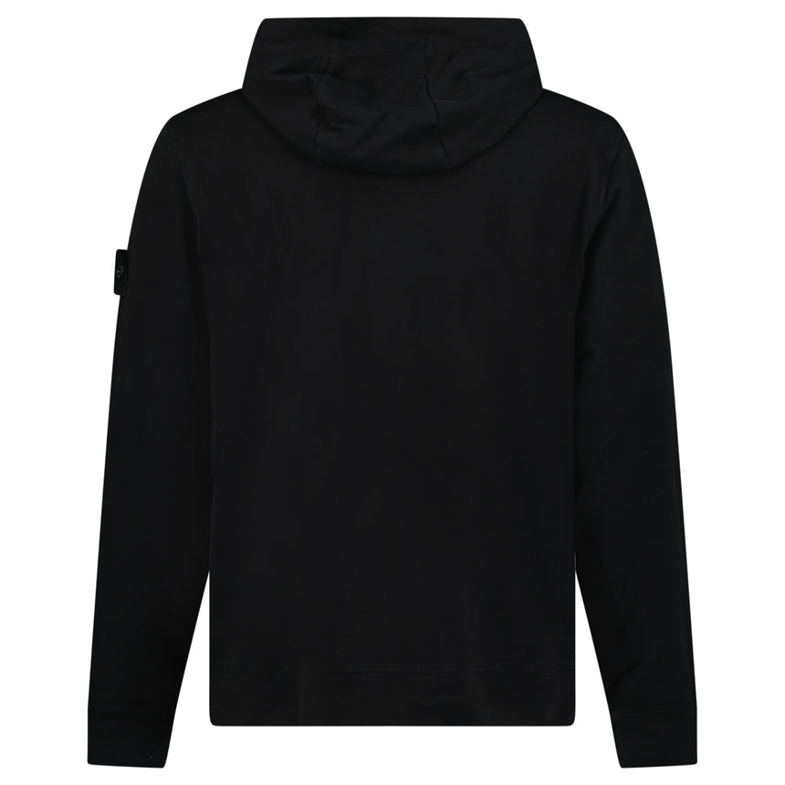 Stone Island Ghost Cotton Stretch Fleece Zip-Up Hooded Sweatshirt in Black - Boinclo - Outlet Sale Under Retail