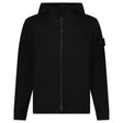 Stone Island Ghost Cotton Stretch Fleece Zip-Up Hooded Sweatshirt in Black - Boinclo - Outlet Sale Under Retail