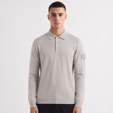 Stone Island Ghost Wool Polo - Shirt Dust Grey - Boinclo - Outlet Sale Under Retail