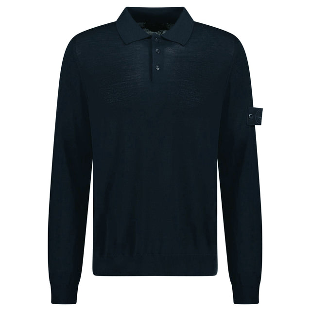 Stone Island Ghost Wool Polo - Shirt Navy - Boinclo - Outlet Sale Under Retail