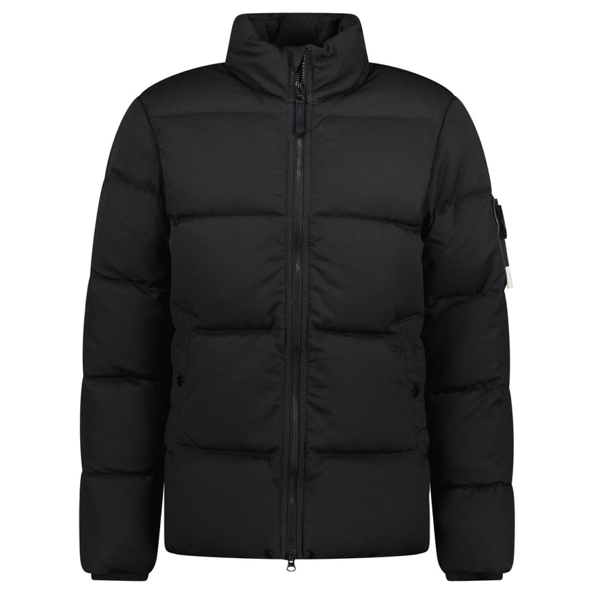Stone Island Ghost Wool Twill Down Jacket Black Outlet Sale