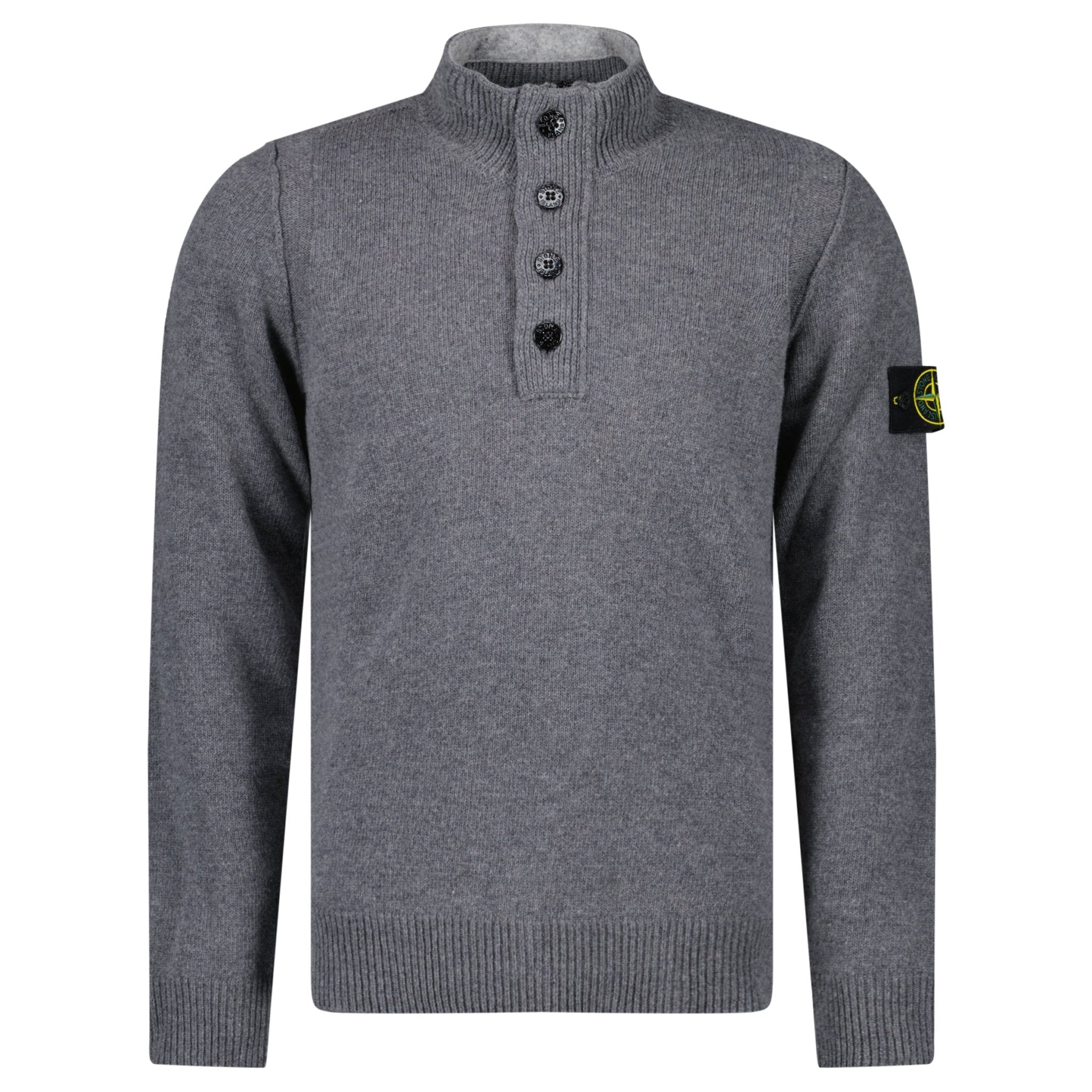Stone Island Half-Zip Jumper in Cement Grey - Outlet Sale Always