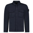 Stone Island Heavy Organic Cotton Fleece S.I. Ghost Collared Sweatshirt in Navy - Boinclo - Outlet Sale Under Retail