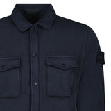 Stone Island Heavy Organic Cotton Fleece S.I. Ghost Collared Sweatshirt in Navy - Boinclo - Outlet Sale Under Retail