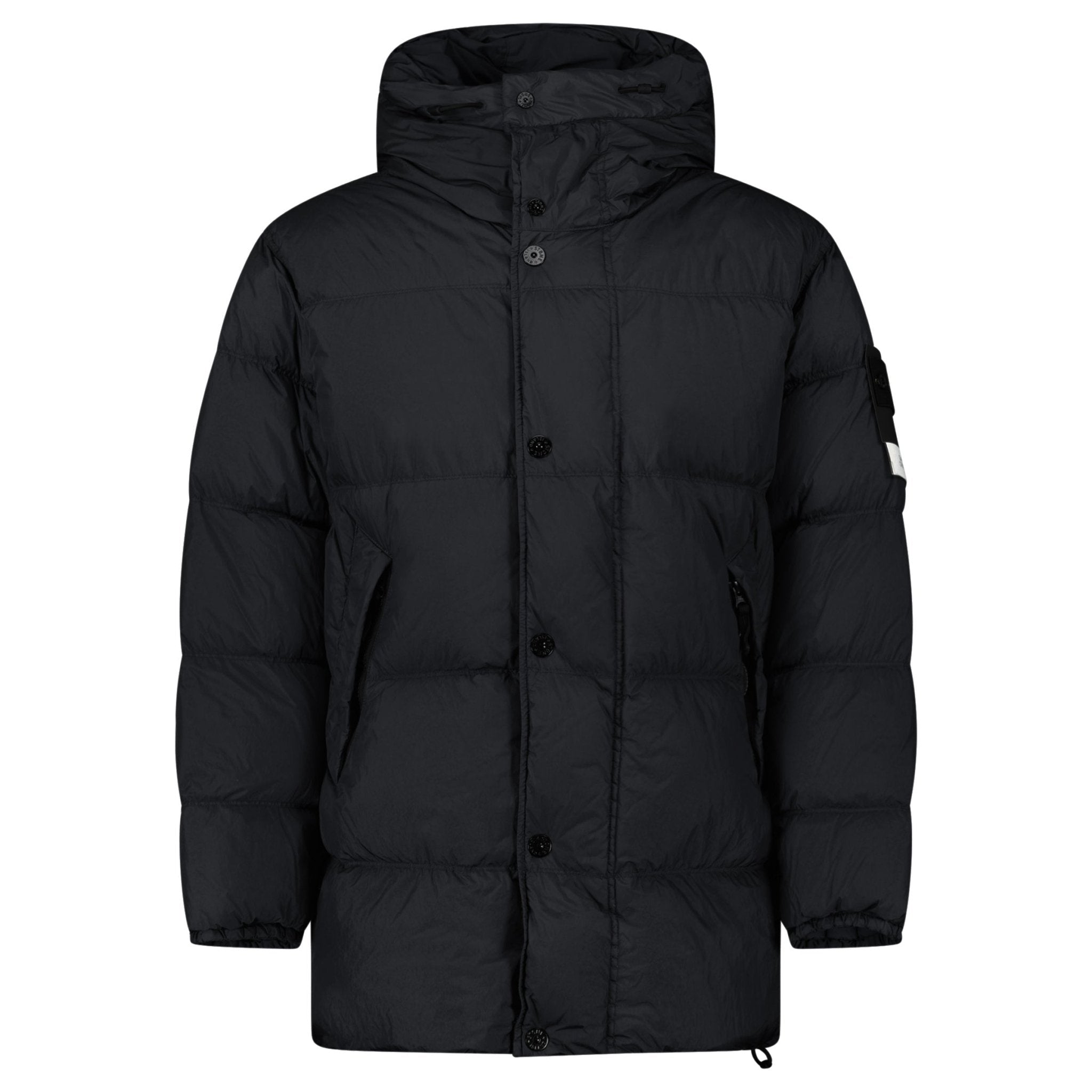 Color variation of Stone Island Hooded Down Crinkle Reps NY Jacket in Black