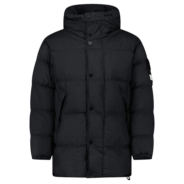 Stone Island Hooded Down Crinkle Reps NY Jacket in Black - Boinclo - Outlet Sale Under Retail