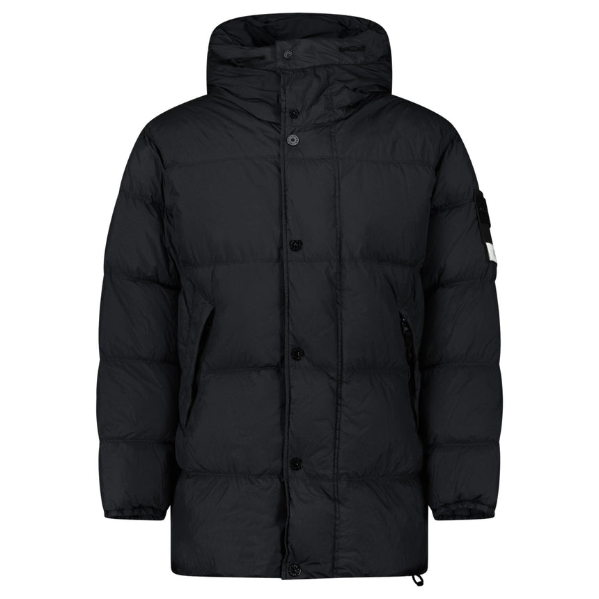 Stone Island Hooded Down Crinkle Reps NY Jacket in Black - Boinclo - Outlet Sale Under Retail