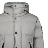 Stone Island Hooded Down Crinkle Reps NY Jacket in Cement - Boinclo - Outlet Sale Under Retail