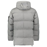 Stone Island Hooded Down Crinkle Reps NY Jacket in Cement - Boinclo - Outlet Sale Under Retail