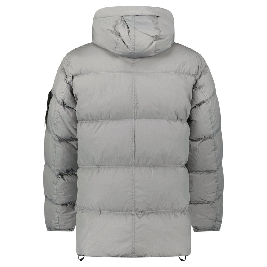 Stone Island Hooded Down Crinkle Reps NY Jacket in Cement - Boinclo - Outlet Sale Under Retail