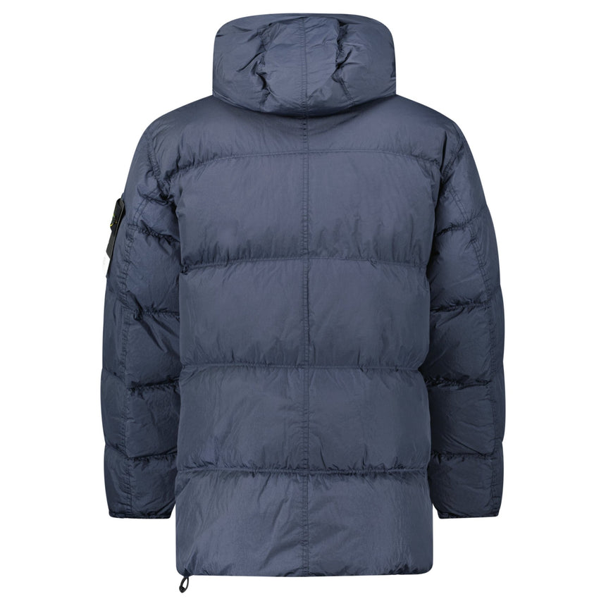 Stone Island Hooded Down Crinkle Reps NY Jacket in Navy - Boinclo - Outlet Sale Under Retail