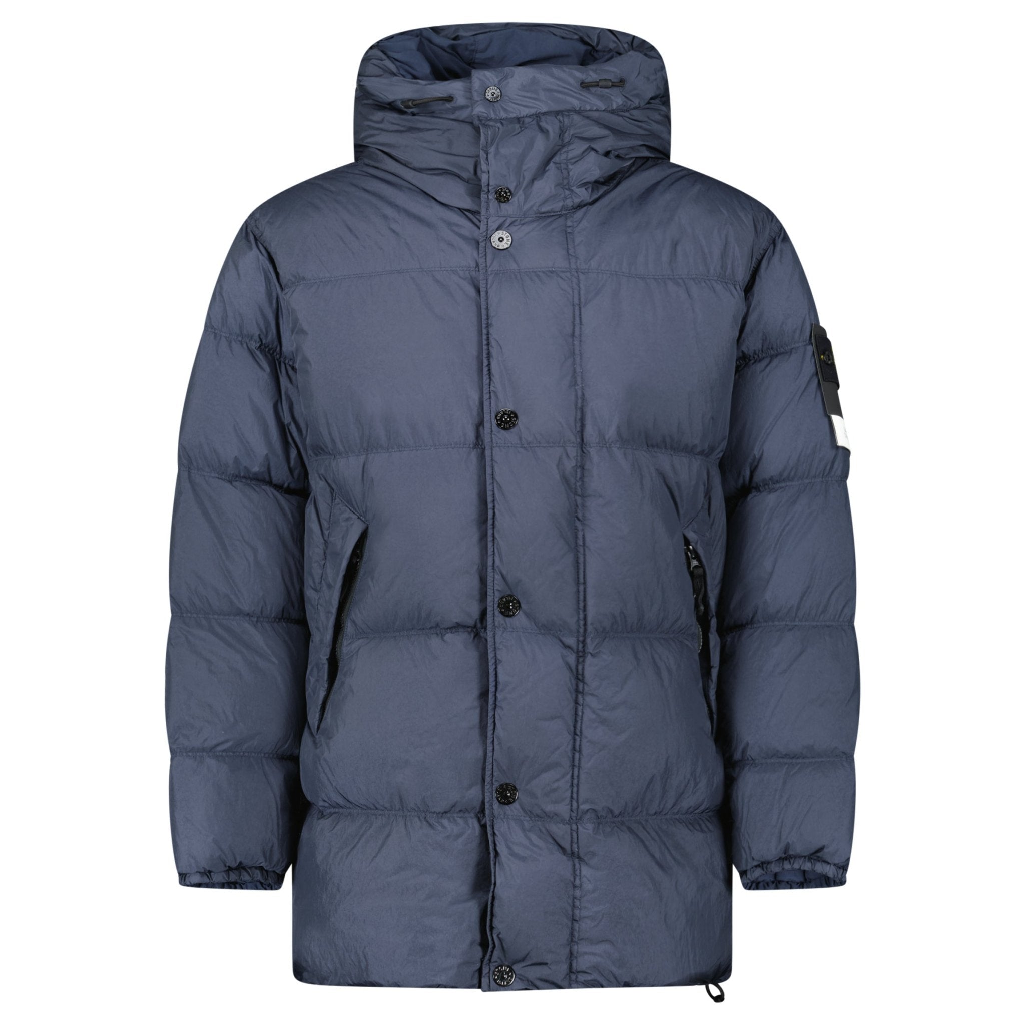 Color variation of Stone Island Hooded Down Crinkle Reps NY Jacket in Navy