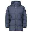Stone Island Hooded Down Crinkle Reps NY Jacket in Navy - Boinclo - Outlet Sale Under Retail