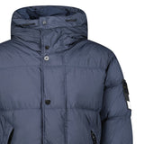 Stone Island Hooded Down Crinkle Reps NY Jacket in Navy - Boinclo - Outlet Sale Under Retail