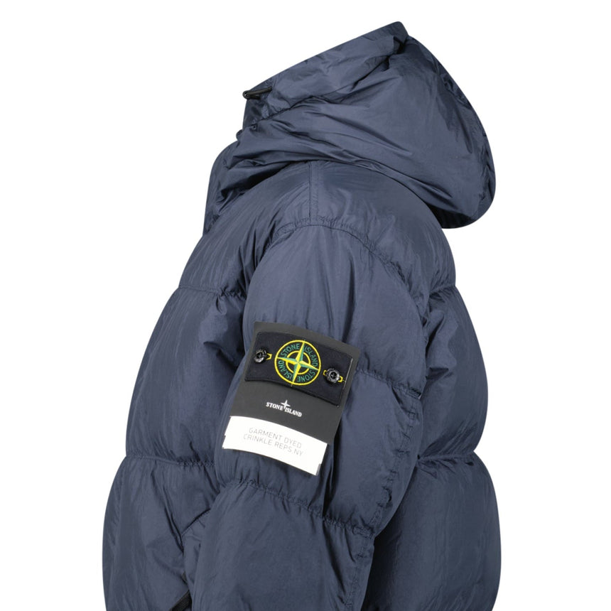 Stone Island Hooded Down Crinkle Reps NY Jacket in Navy - Boinclo - Outlet Sale Under Retail