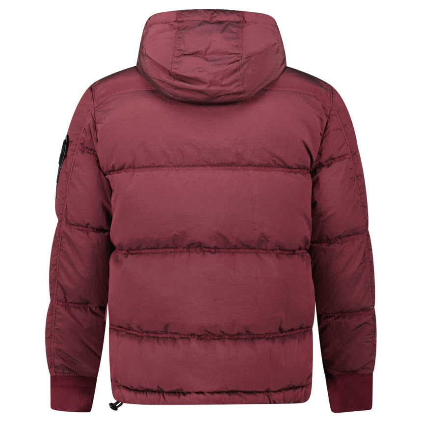 Stone Island Hooded ECONYL® Down Parka in Burgundy - Boinclo - Outlet Sale Under Retail