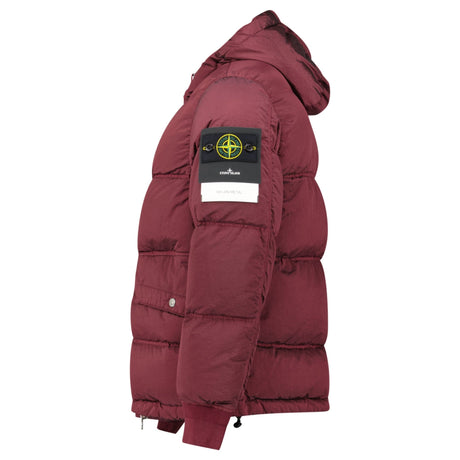 Stone Island Hooded ECONYL® Down Parka in Burgundy - Boinclo - Outlet Sale Under Retail