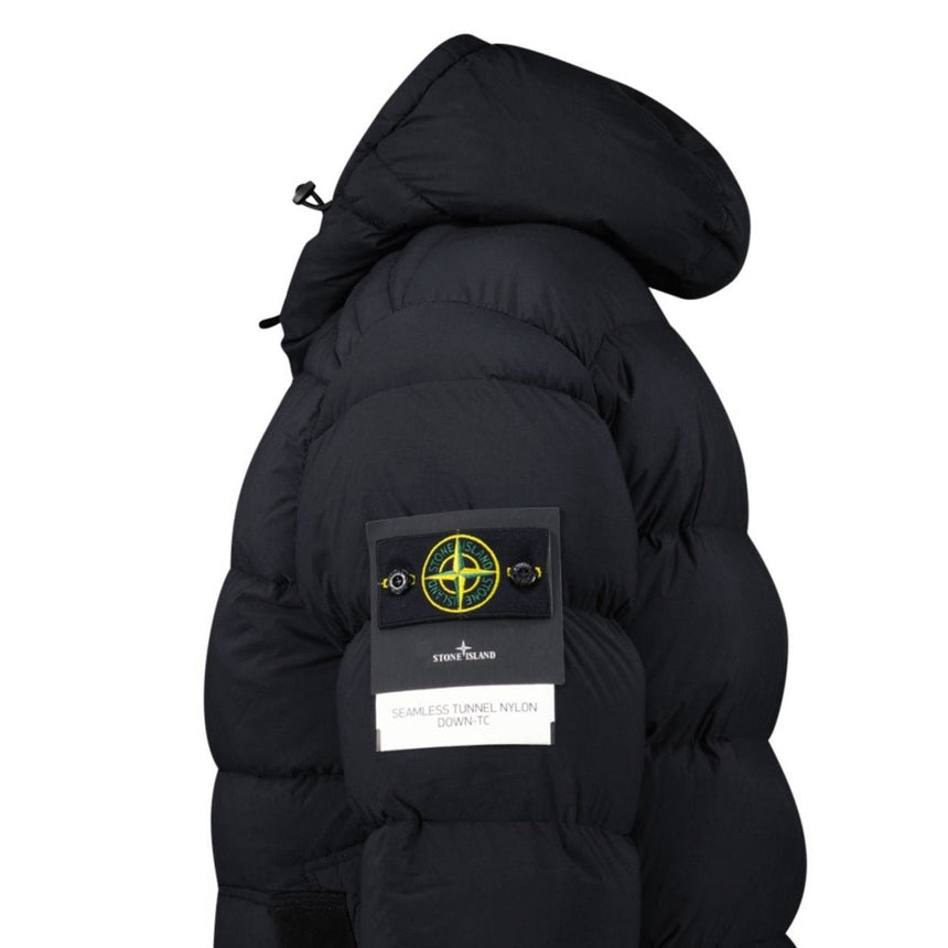 Stone Island Hooded Puffer Jacket In Seamless Tunnel Nylon Black - Boinclo - Outlet Sale Under Retail