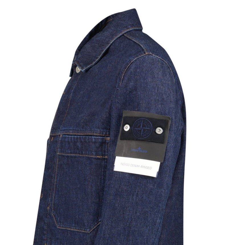 Stone Island Indigo Denim-Rinsed Coach Jacket in Blue Rinse - Boinclo - Outlet Sale Under Retail