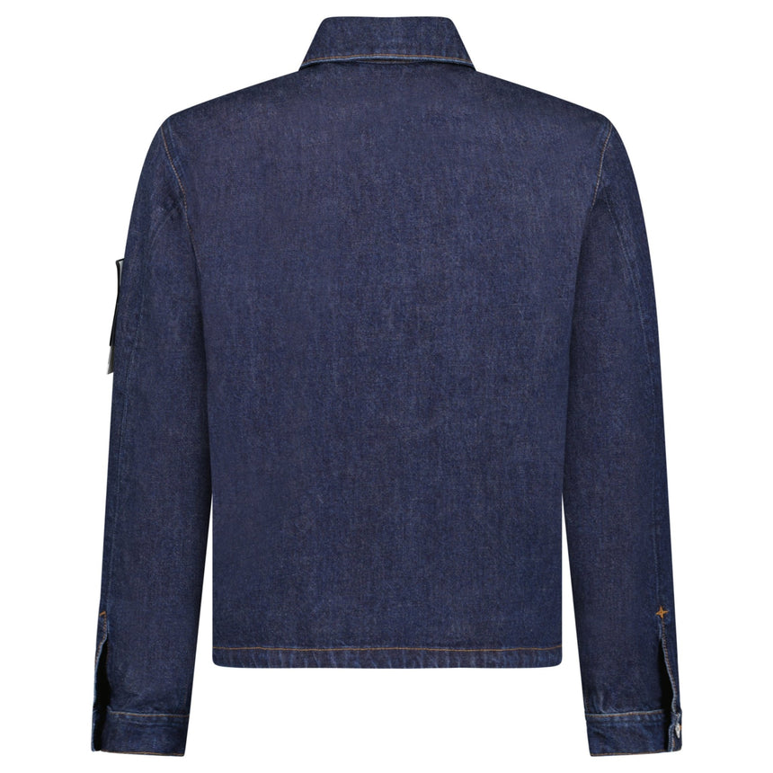 Stone Island Indigo Denim-Rinsed Coach Jacket in Blue Rinse - Boinclo - Outlet Sale Under Retail