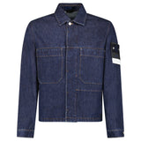 Stone Island Indigo Denim-Rinsed Coach Jacket in Blue Rinse - Boinclo - Outlet Sale Under Retail