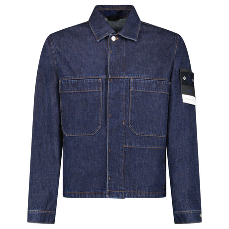 Stone Island Indigo Denim-Rinsed Coach Jacket in Blue Rinse - Boinclo - Outlet Sale Under Retail