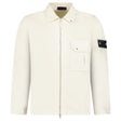 Stone Island Light Bull Denim-TC Overshirt in Ivory - Boinclo - Outlet Sale Under Retail