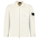 Stone Island Light Bull Denim-TC Overshirt in Ivory - Boinclo - Outlet Sale Under Retail