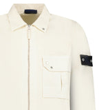 Stone Island Light Bull Denim-TC Overshirt in Ivory - Boinclo - Outlet Sale Under Retail