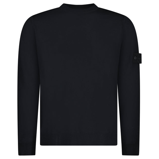 Stone Island Light Pure RWS Wool S.I. Ghost Jumper in Black - Boinclo - Outlet Sale Under Retail