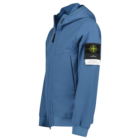 Stone Island Light Soft Shell - R e.dye Jacket in Avio Blue - Boinclo - Outlet Sale Under Retail