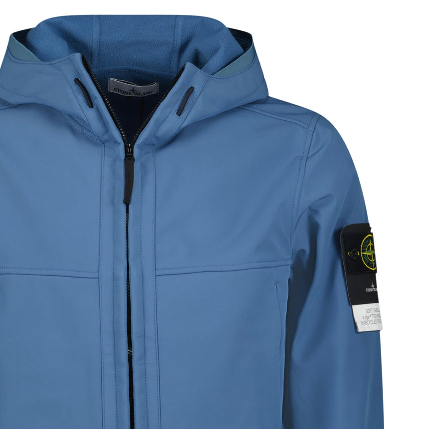 Stone Island Light Soft Shell - R e.dye Jacket in Avio Blue - Boinclo - Outlet Sale Under Retail