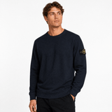 Stone Island Malfilé Fleece 'Old' Effect Crewneck Sweatshirt in Navy - Boinclo - Outlet Sale Under Retail
