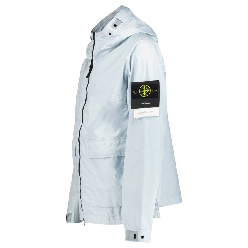 Stone Island Membrana 3L TC Hooded Jacket in in Sky Blue - Boinclo - Outlet Sale Under Retail