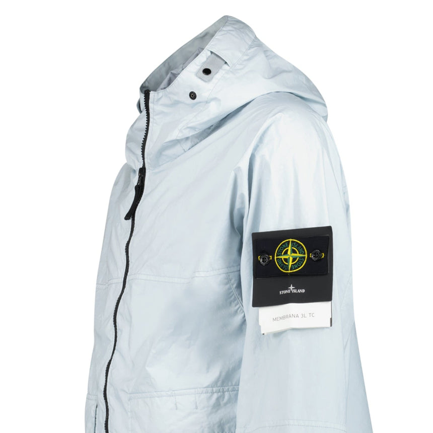 Stone Island Membrana 3L TC Hooded Jacket in in Sky Blue - Boinclo - Outlet Sale Under Retail