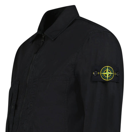 Stone Island Mercerised Organic Cotton Ripstop Overshirt in Black - Boinclo - Outlet Sale Under Retail