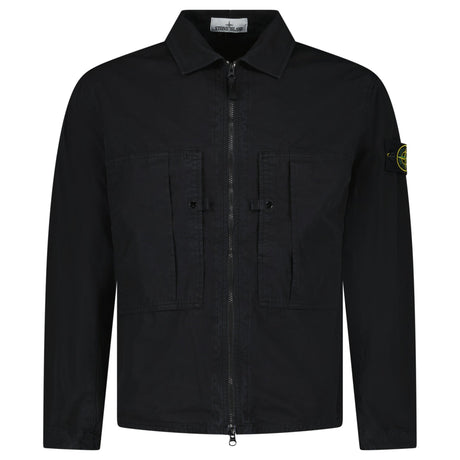 Stone Island Mercerised Organic Cotton Ripstop Overshirt in Black - Boinclo - Outlet Sale Under Retail