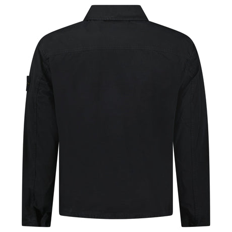 Stone Island Mercerised Organic Cotton Ripstop Overshirt in Black - Boinclo - Outlet Sale Under Retail